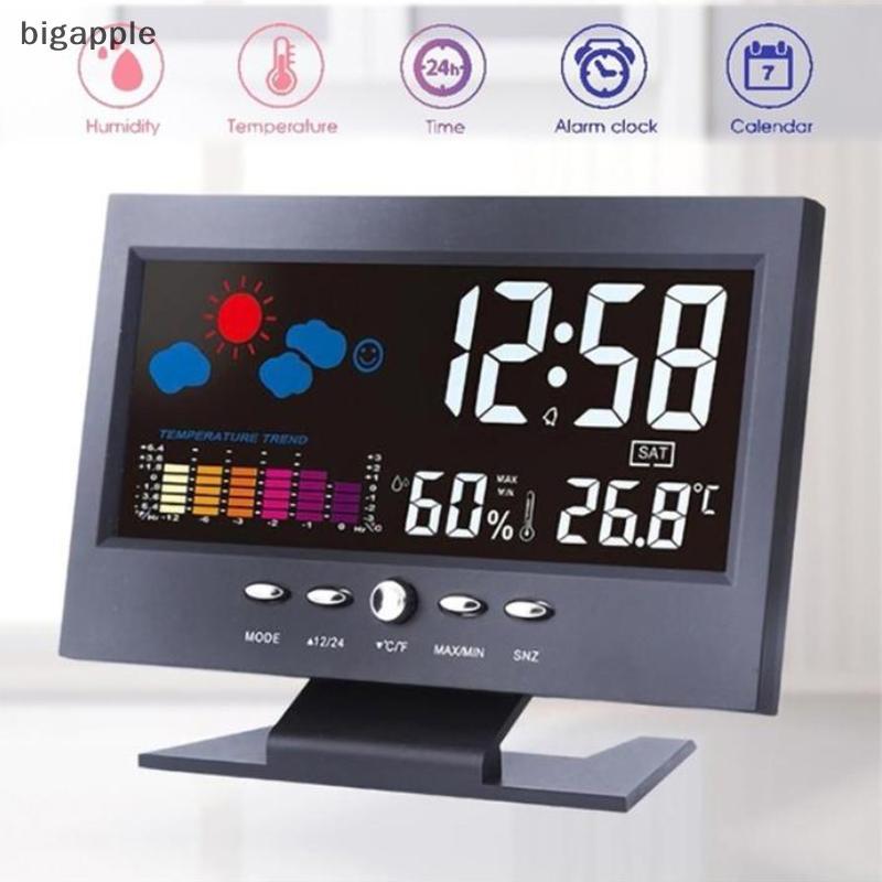 Bigapple Màn hình màu LCD Kỹ thuật số Balight Báo động báo động Clo Trạm dự báo thời tiết RDG