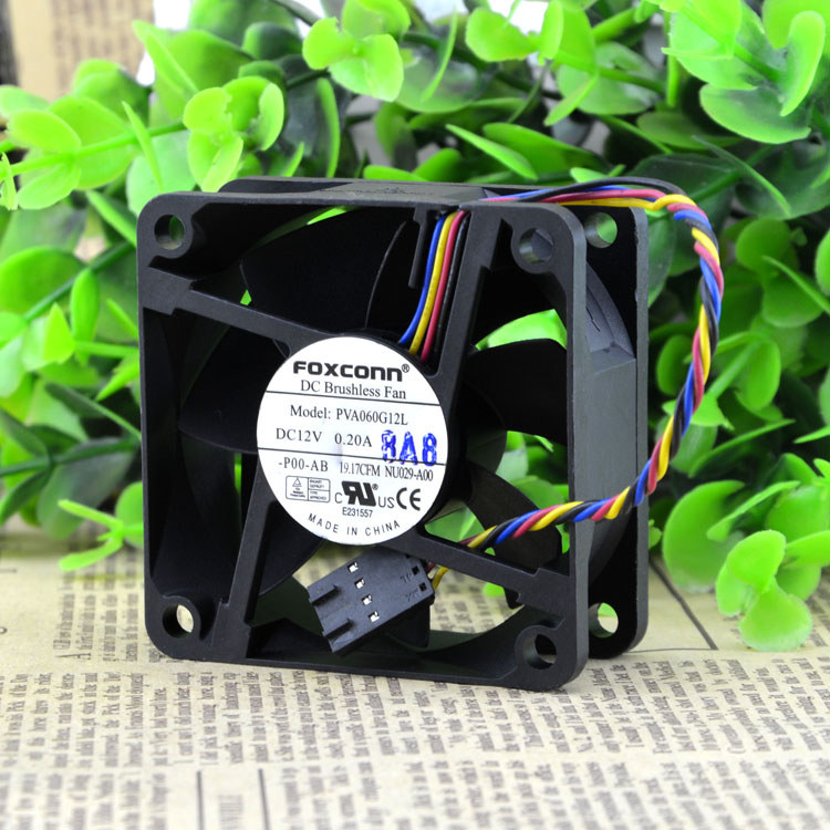 FOXCONN FOXCONN PVA060G12L 12V 0,20 A 6CM 6025 Điều Khiển Nhiệt Độ Quạt 4 Dây