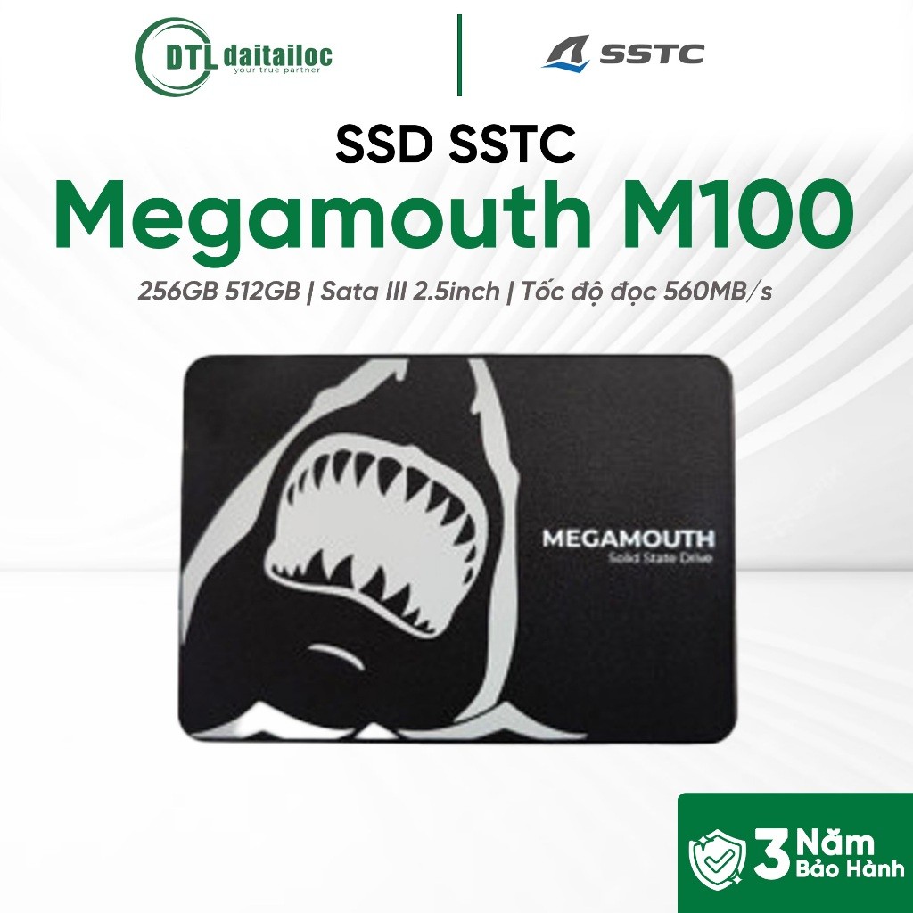 Ổ Cứng SSD SSTC Megamouth M100 256GB 512GB Sata 3 | Chính Hãng | Bảo Hành 36 Tháng