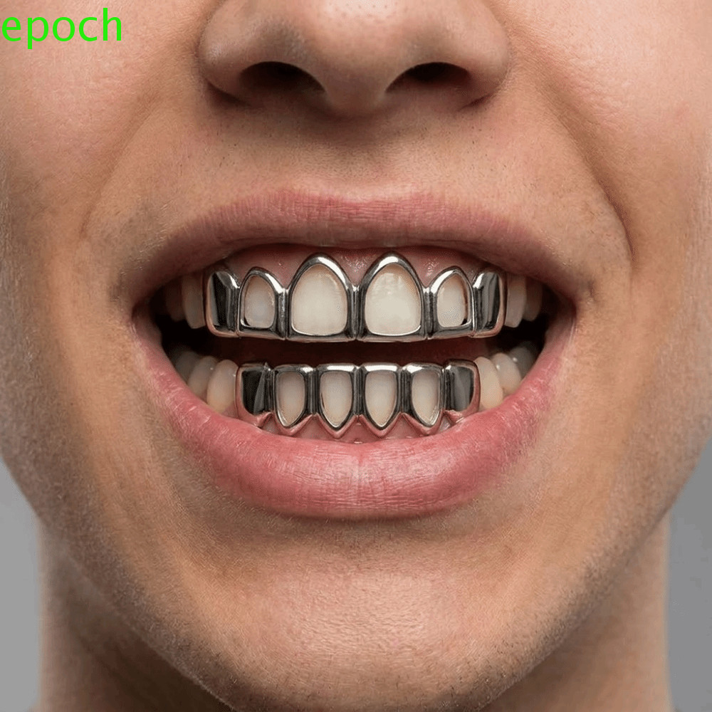 EPOCH 2 Cái / bộ Charm Răng Grillz, Hip Hop Classic Dental Grills, Top Bottom Set Thời Trang Đơn Giả