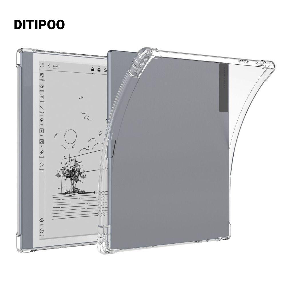 Máy tính bảng mực DITIPOO E, có giá đỡ bút Vỏ đọc sách điện tử trong suốt, Vỏ bảo vệ ePaper mềm siêu