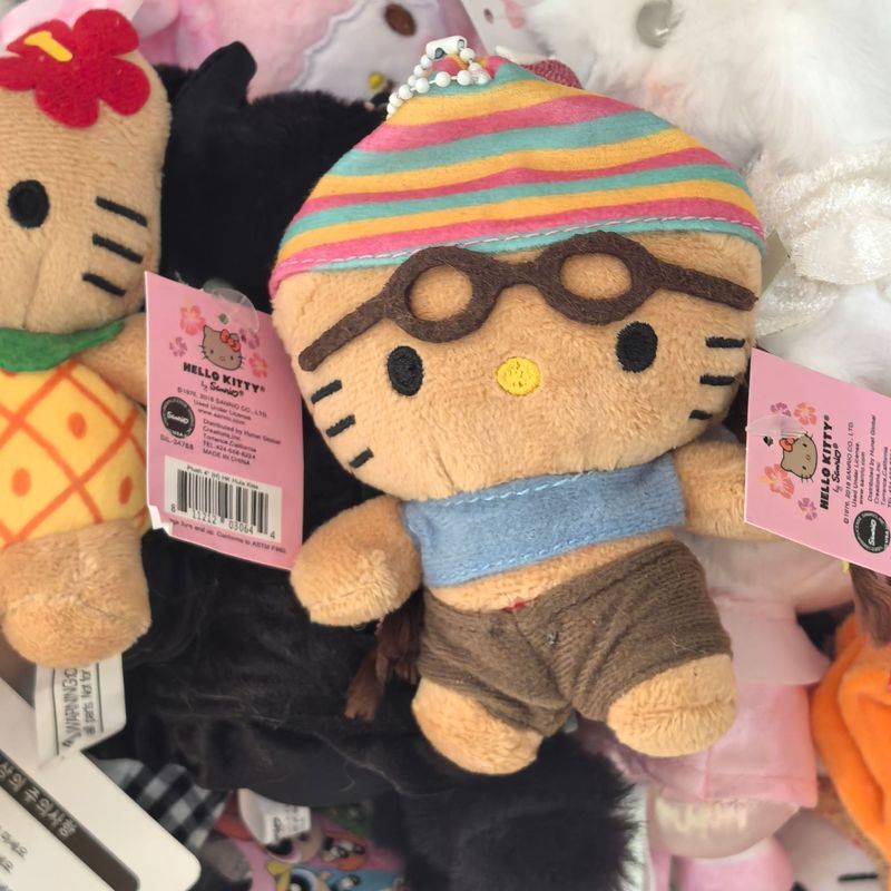 Bím Tóc Nhỏ Da Đen Mỡ Hawaii hellokitty Mặt Tròn Dễ Thương Hello Doll Hello Kitty Đồ Chơi Sang Trọng