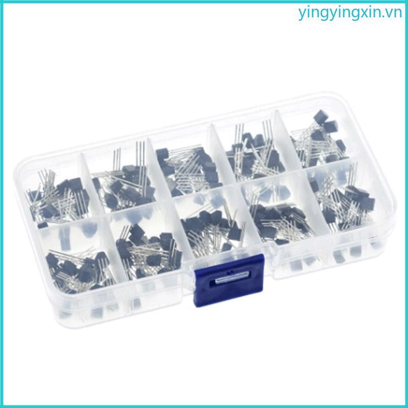 Bộ Transistor YIN 200 Chiếc Bộ Hộp Phân Loại Transistor BC337 BC327 2N222