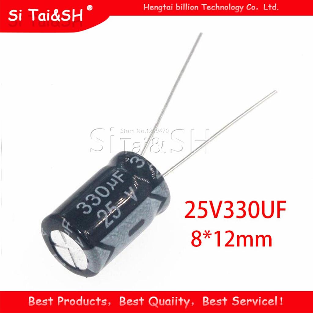 Bộ 50 Chất Lượng Higt 25V330UF 8 * 12mm 330UF 25V 8 * 12 Tụ Điện Phân