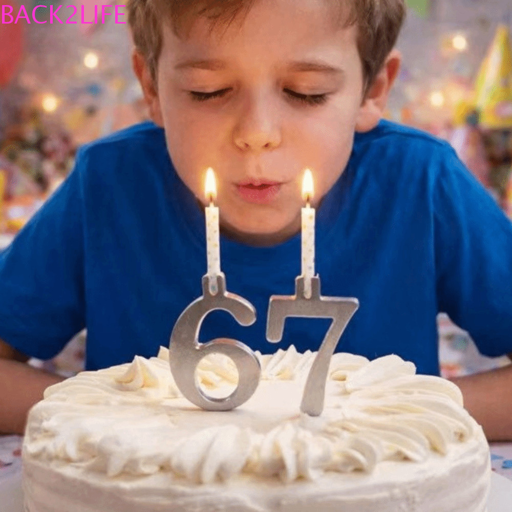 Giá đỡ nến sinh nhật số BACK2LIFE, Giá đỡ nến số kim loại bằng thép không gỉ đa năng, Số 0-9 Giá đỡ 