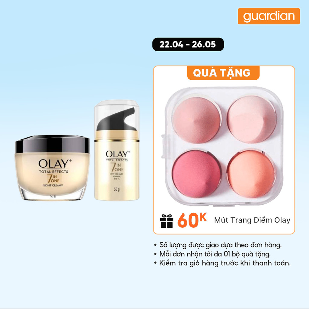Combo Olay Total Effects Kem Dưỡng Đêm 50g & Olay Kem Dưỡng Ngày SPF 15 50g | Guardian Việt Nam