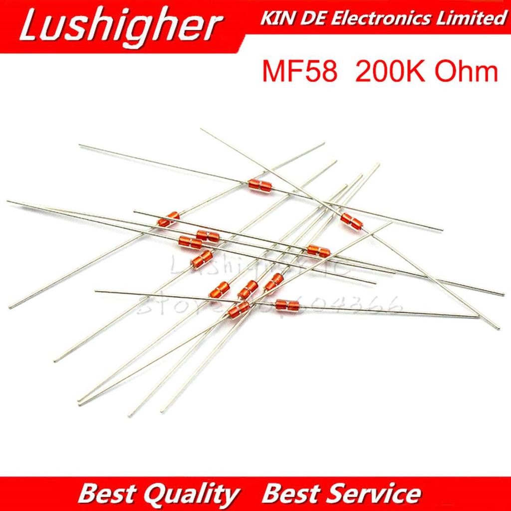 20 Chiếc 200K MF58 Điện Trở Nhiệt NTC MF58 3950 B 200K Ohm Điện Trở Nhiệt 5%