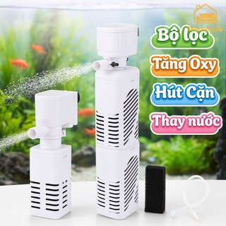 Máy bơm lọc bể cá chìm Máy lọc nước oxy Máy lọc bể cá ABS yên tĩnh 3 trong 1