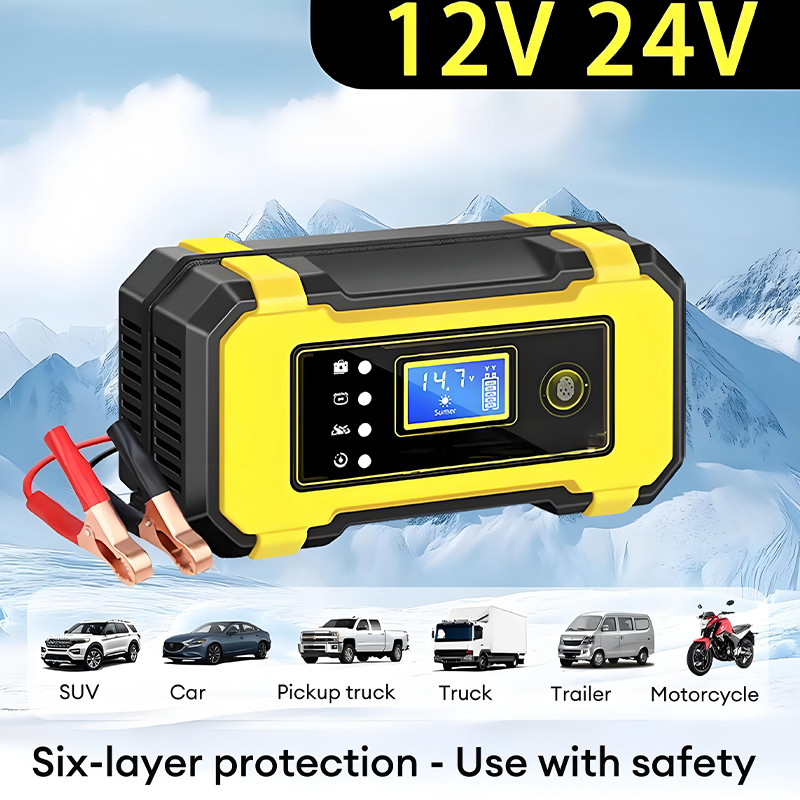Sạc Bình Ắc Quy 12V 6Ah-100Ah – Tự Ngắt Khi Đầy – Dùng Cho Ô Tô, Xe Máy – An Toàn, Bảo Vệ Pin
