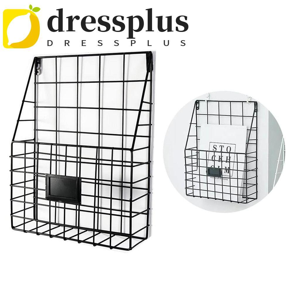 DRESSPLUS Magazine File Holder, Hộp đựng thư lưới kim loại treo tường, Tay cầm kinh tế Tấm nhãn chắc