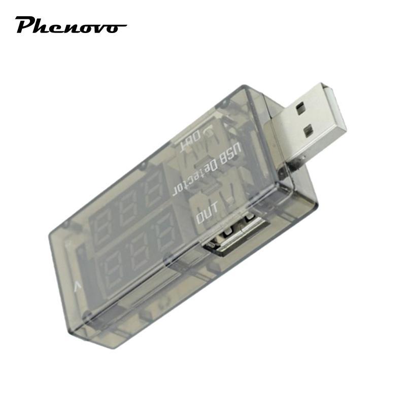 -1 Đồng hồ vạn năng USB kỹ thuật số di động DC 3-9V / 0-5A Ampe kế Màn hình Vôn kế