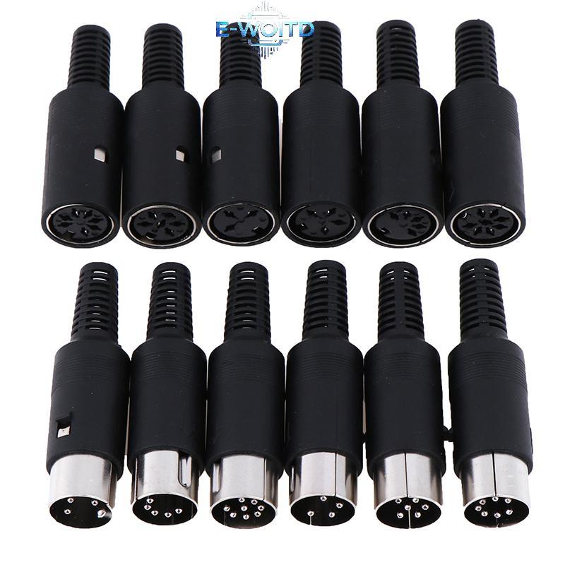 E-WOITD DIN Plug Soet Connector 3 / 4 / 5 / 6 / 7 / 8 PIN Nam / Nữ Khung Xe Cáp Gắn E-WOITD