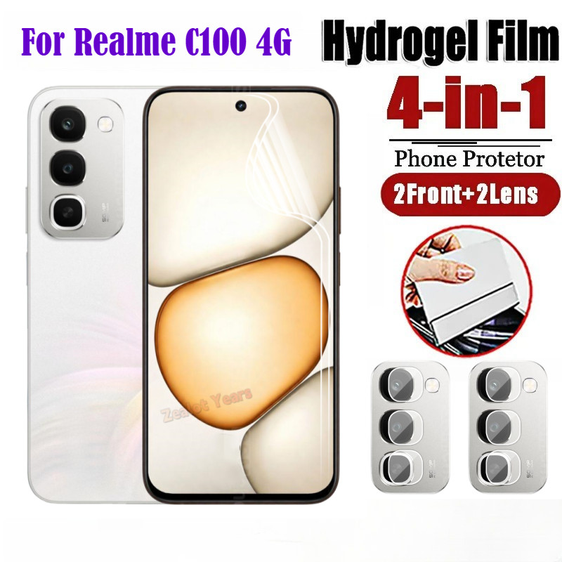 Hydrogel Film 4in1 Cho Realme C100 4G Phim Bảo Vệ Màn Hình Ống Kính Máy Ảnh Phim Bảo Vệ Mềm