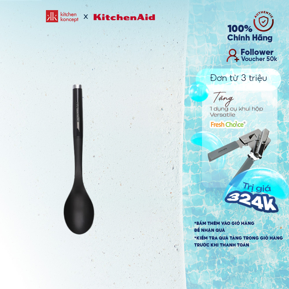 KitchenAid - Muỗng cong màu đen chịu nhiệt