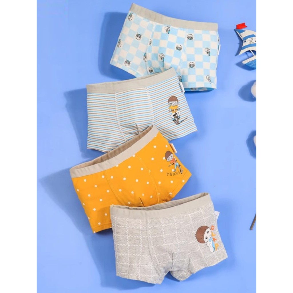 Trẻ Em Trẻ Em Bé Trai Quần Lót Mùa Hè Mỏng Boxer Quần Short Cotton Nguyên Chất Bé Boxer Giữa Lớn Trẻ