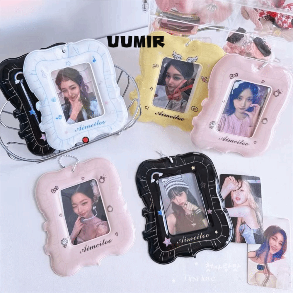 UUMIR Idol Khung Ảnh, PVC 3 Inch Idol Photocard Giá Đỡ, Dễ Thương Với Dây Xích Kpop Hiển Thị Hình Ản
