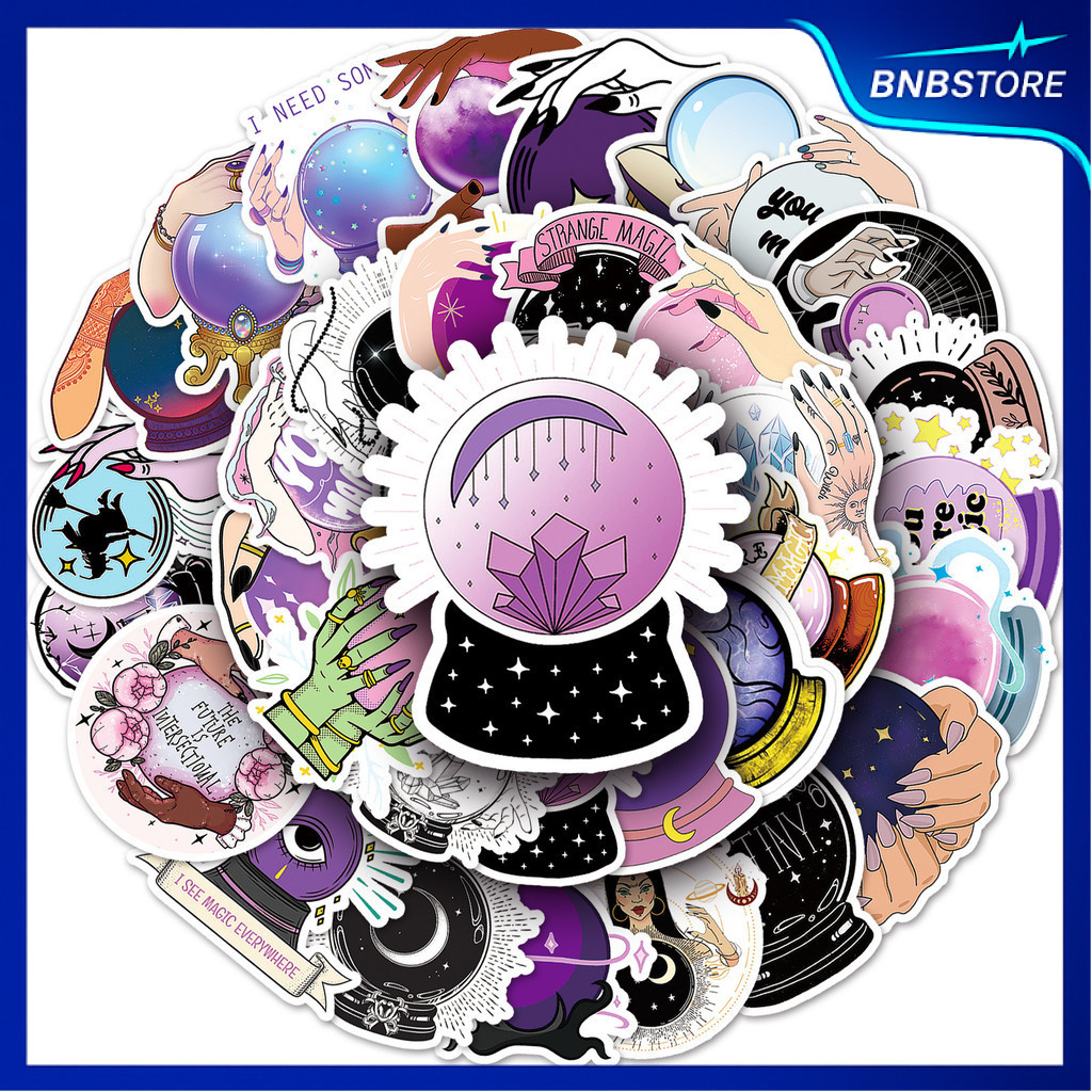 Vận chuyển từ Thái Lan 50 miếng Crystal Ball Tử vi Gothic PurpleTone Sticker