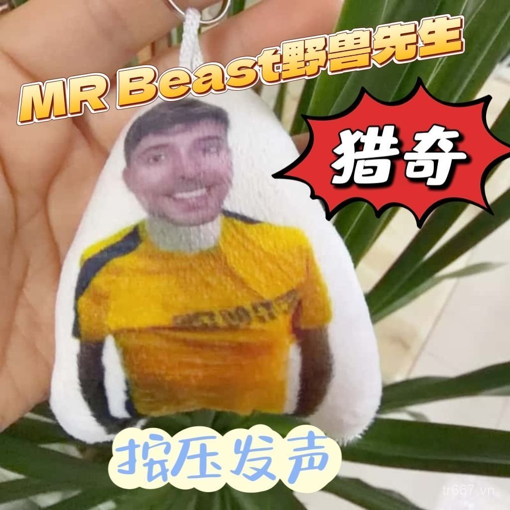 MR Beast phổ biến MR. Beast Sang Trọng Búp Bê Móc Khóa Giọng Nói Sáng Tạo Nút Tricky Bằng Giọng Nói 
