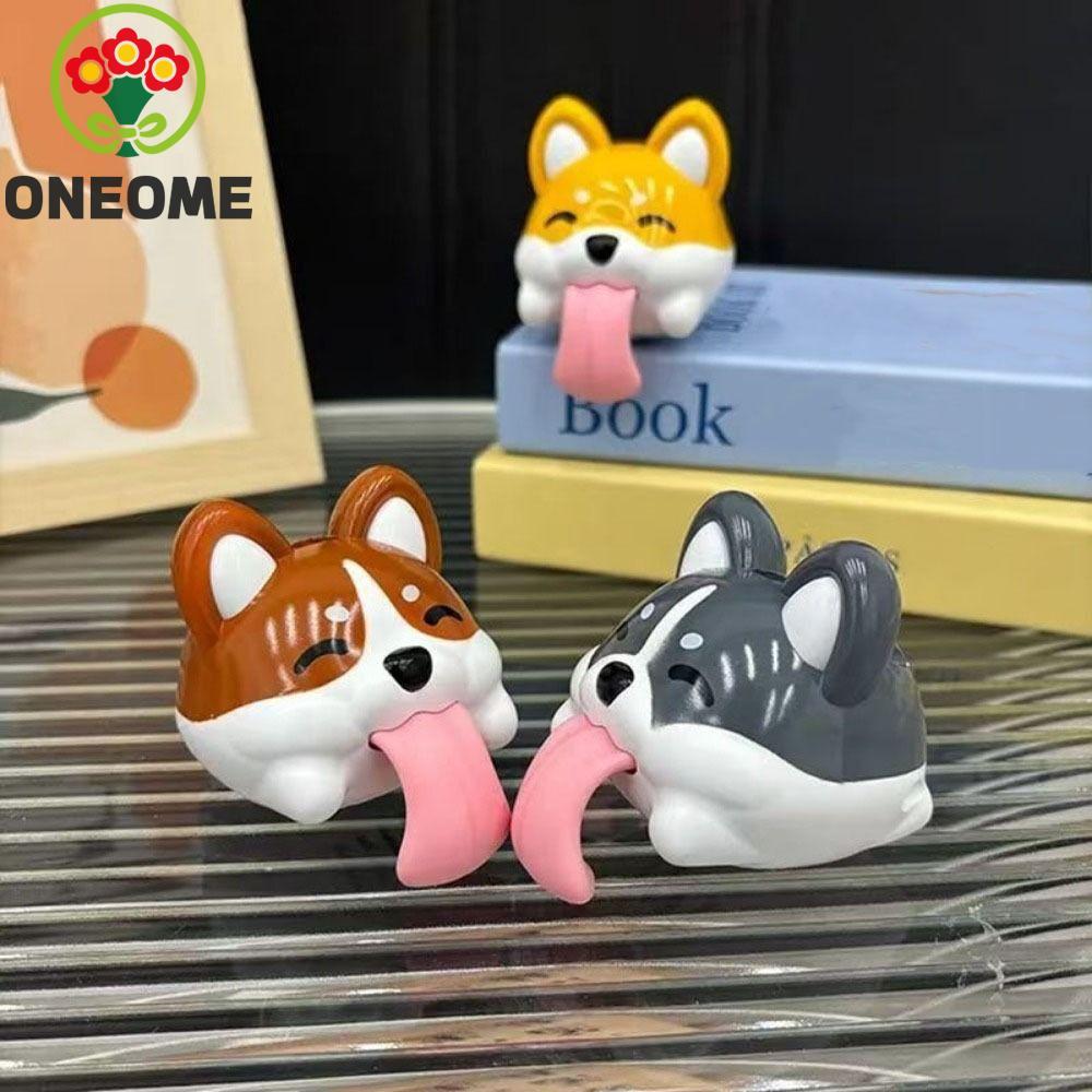 ONEOME Corgi Bức tượng ngộ nghĩnh, Móc khóa hình chó sản xuất âm thanh bằng nhựa, Phim hoạt hình giả