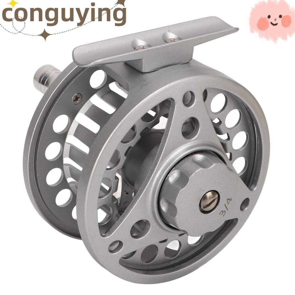 CONGUYING Fly Fishing Reel, 3 / 4WT Hợp Kim Nhôm Full Metal Fly Reel, Bạc Bền Trái Phải Tay Lớn Arbo