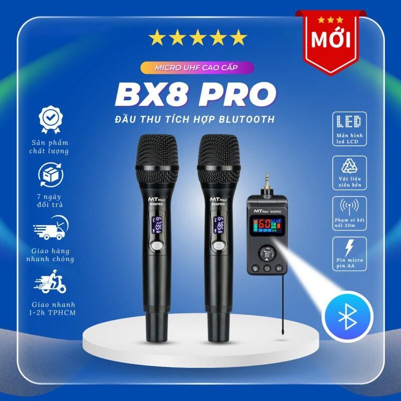 Micro Không Dây BX8 PRO Đa Năng, Cao Cấp Tích Hợp Bluetooth BX8 PRO, Bảo Hành 12 Tháng.. HD audio