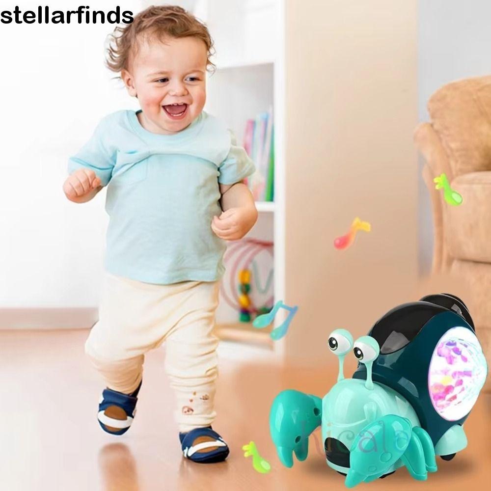 QWDLID Đồ chơi cua ẩn sĩ nhảy múa, Đồ chơi thời gian đi bộ bằng nhựa LED Light Cua Đồ chơi đi bộ, Đồ