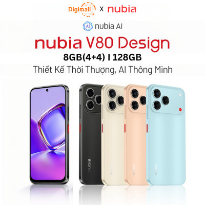 Điện thoại di động Nubia V80 Design (4+4)8GB/128GB I Màn hình 6.75" 120Hz I Độ sáng 1000nits I Hỗ trợ NFC