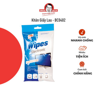 Khăn giấy lau thiết bị điện tử uncle bills làm sạch không xước 50 miếng - bc0402