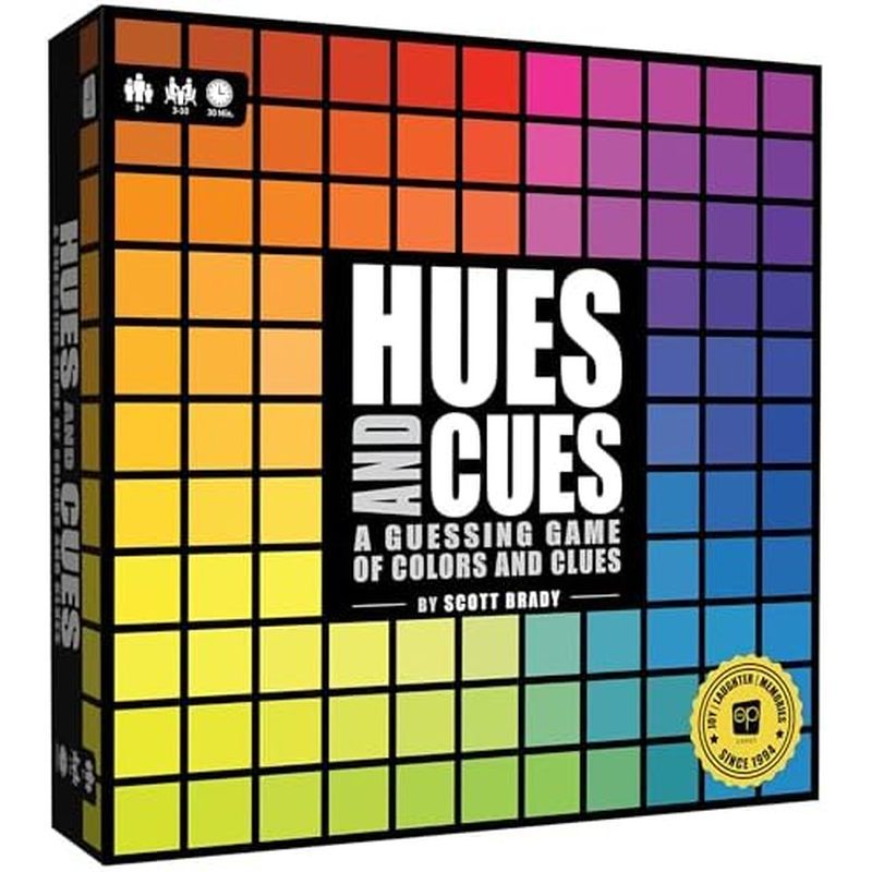 HUES and CUES - Vibrant Color Guessing Board Game for 3-10 Players Ages 8+, Connect Clues and Guess 
