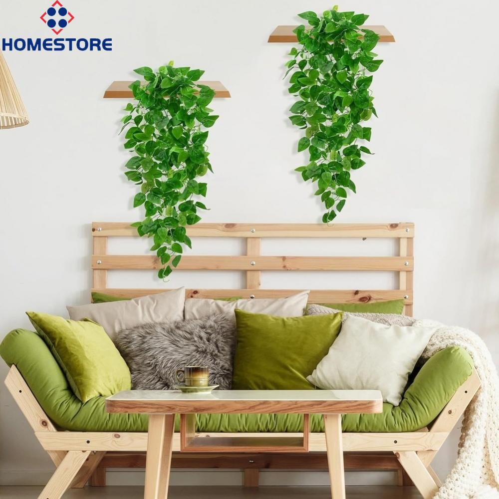 [Homestore]Artificial Hanging Green Pothos Vine Leaves Fake Plant for Home Office Decor