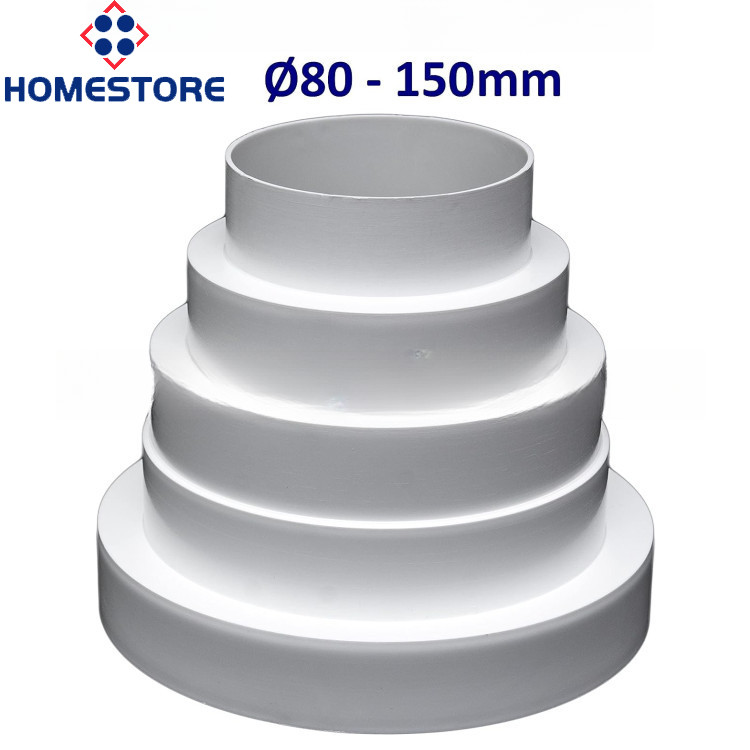 [Homestore]Plastic For Kitchen Exhaust Adapter 80mm to 150mm Range Hood Duct Size Converter