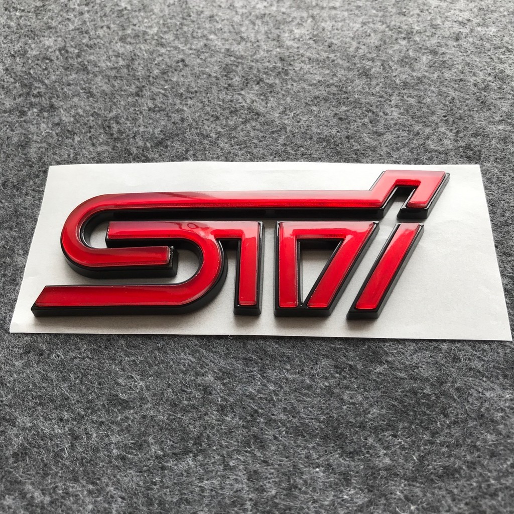 Nhãn dán đuôi STI màu đen BRZ WRX Forest Racing Lion Aohu sti Standard