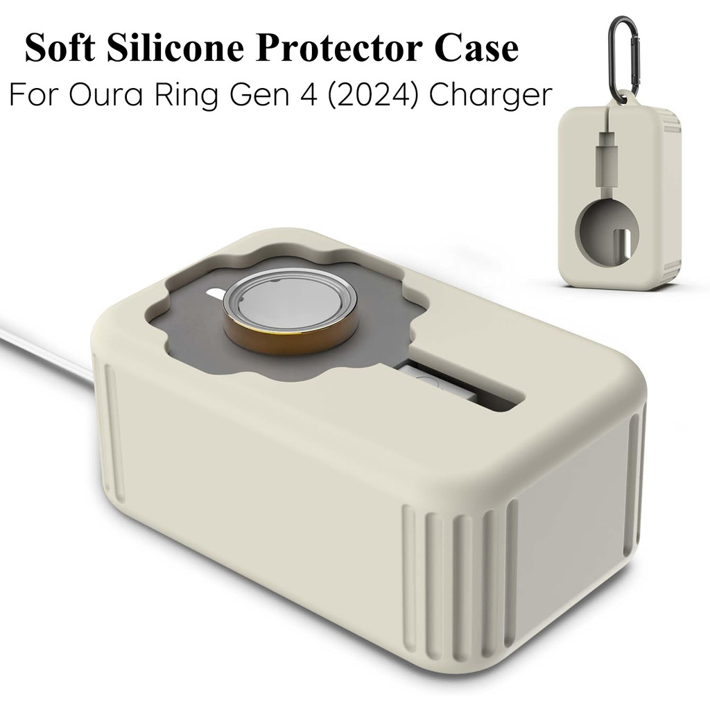 Dành cho Vỏ bảo vệ bộ sạc Oura Ring Gen 4, Vỏ sạc Oura Ring 4 bằng silicon mềm, Chống rơi / bụi / lã