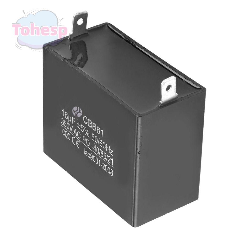 Tụ điện TOHESP CBB61, Tụ điện máy phát điện CBB61 50 / 60Hz, Linh kiện điện -40 / 85 / 21 16uF 350V 