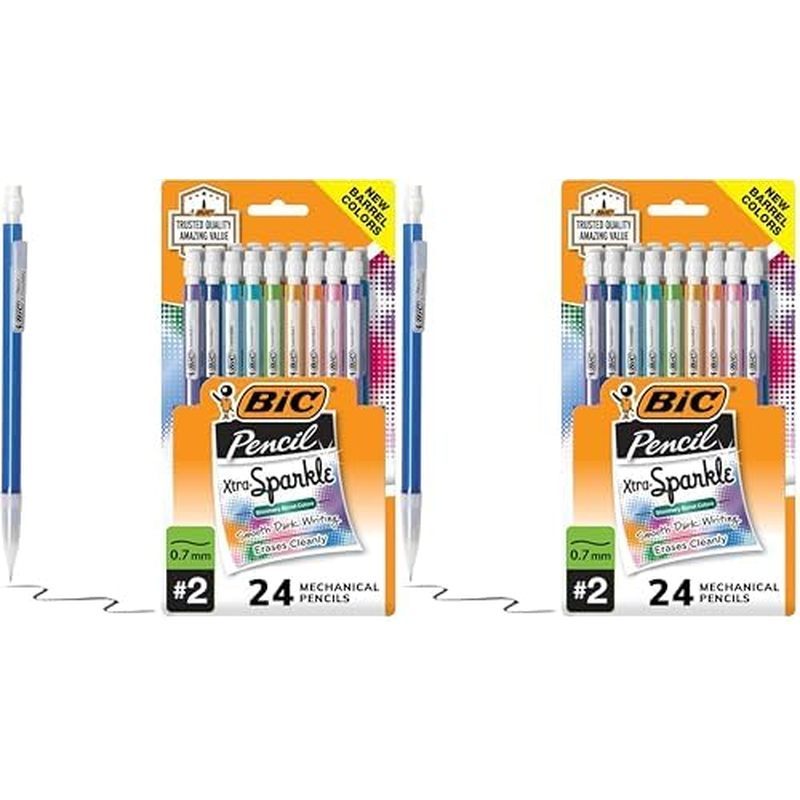 hanical Pencils with Erasers, Medium Point (0.7mm), 24-Count Pack, Bulk Mechanical Pencils for Schoo