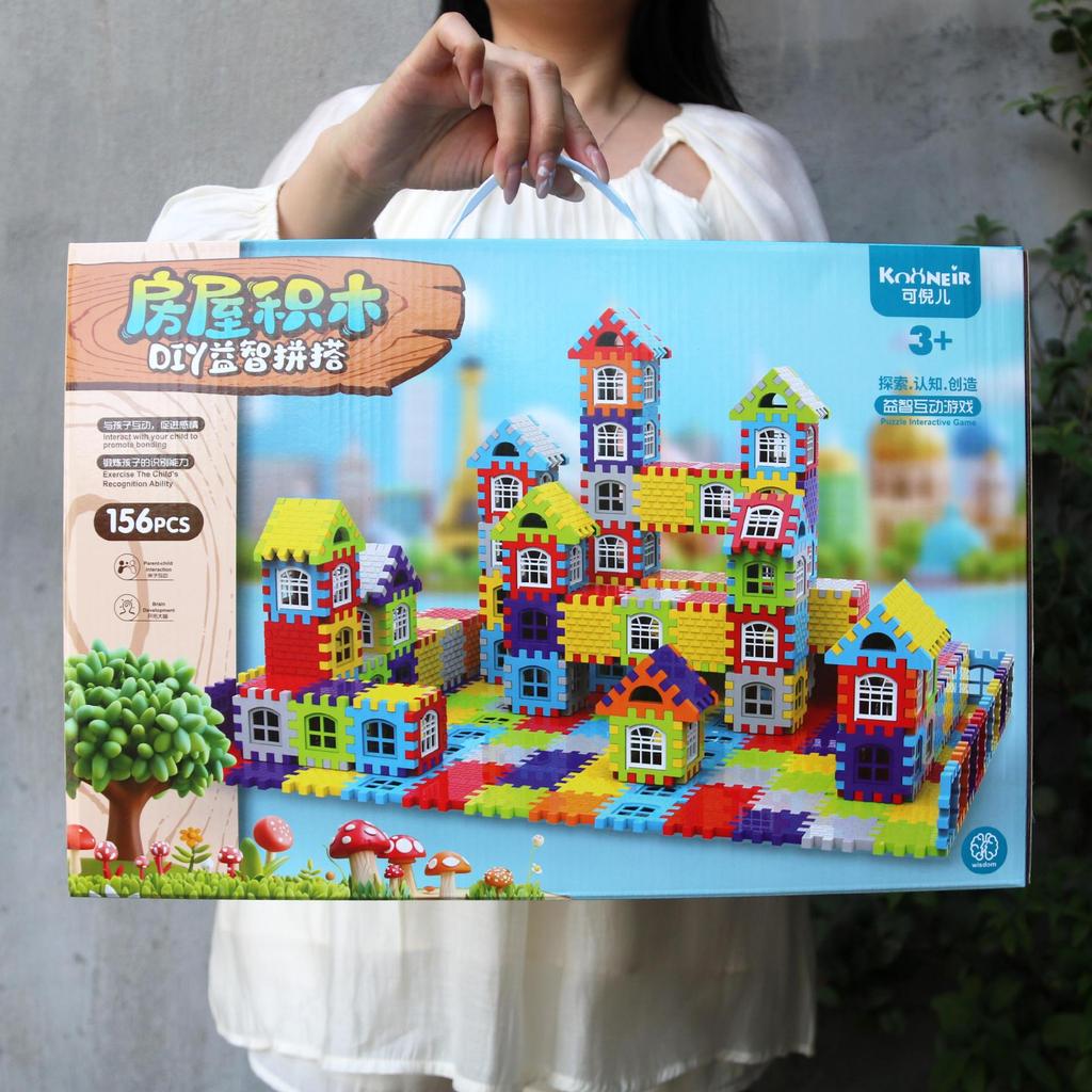Trẻ Em Xây Nhà Nhà Nhà Khối Xây Dựng Đồ Chơi Bé Trai Giáo Dục Sinh Nhật Mẫu Giáo Hộp Quà Tặng-Years 