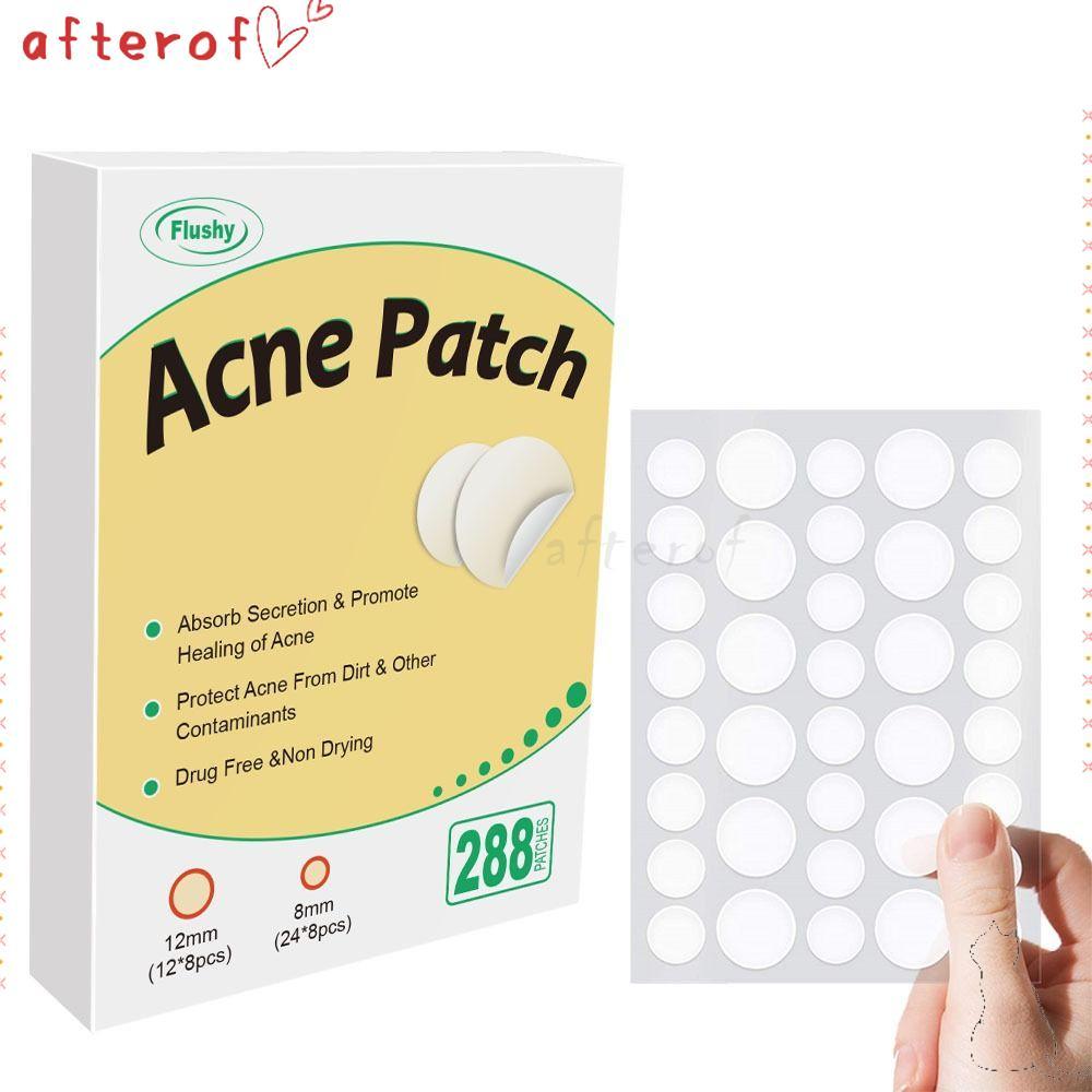 AFTEROF 288 Miếng Dán Mụn, Miếng Dán Mụn Vô Hình Chống Thấm Nước Hydrocoloid, Dưỡng Ẩm Điểm Tròn Miế