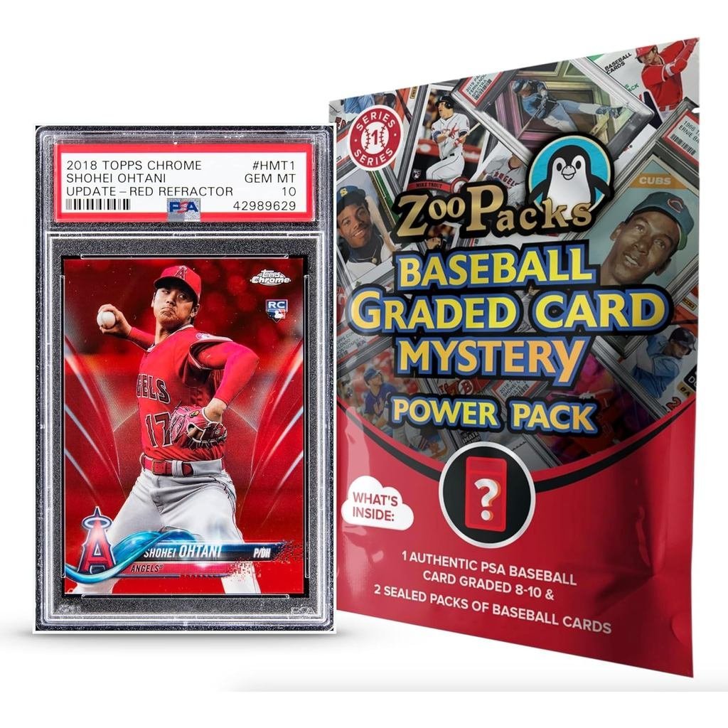 Shohei Ohtani PSA Graded Card Mystery Power Pack - 1 Thẻ Ohtani được phân loại PSA và 2 gói thẻ mỗi 