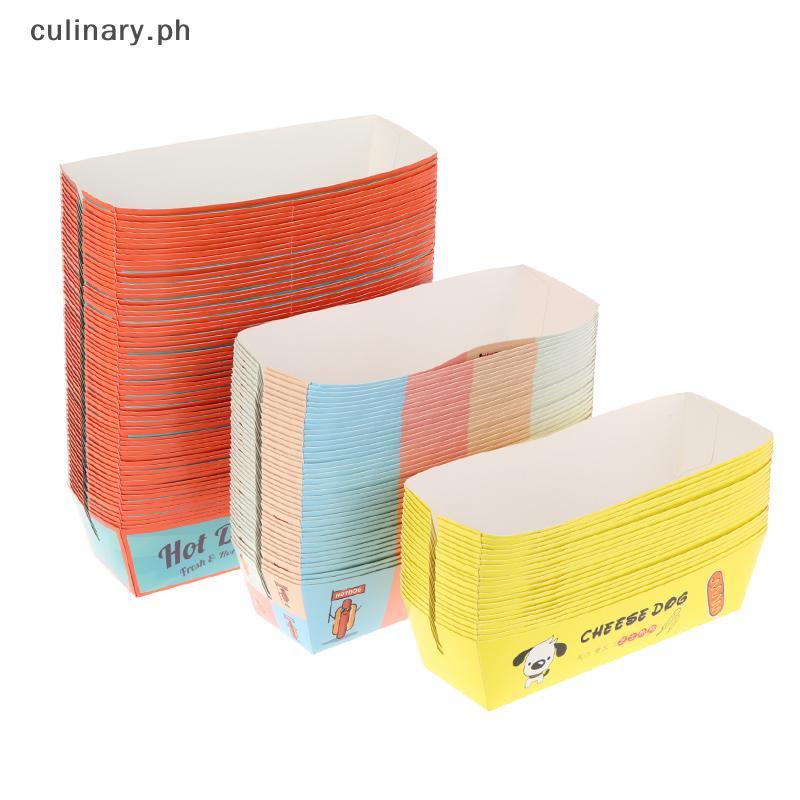 100 Chiếc Không Lạnh Nửa Dài / Hotdog Khay Có Thiết Kế In Hình Hotdog Sandwich Hot Dog Paaging Khay 