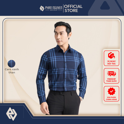 Áo sơ mi họa tiết nam Phan Nguyễn, chất liệu cao cấp, mềm mát, thoáng khí, form slim fit SMD.1513