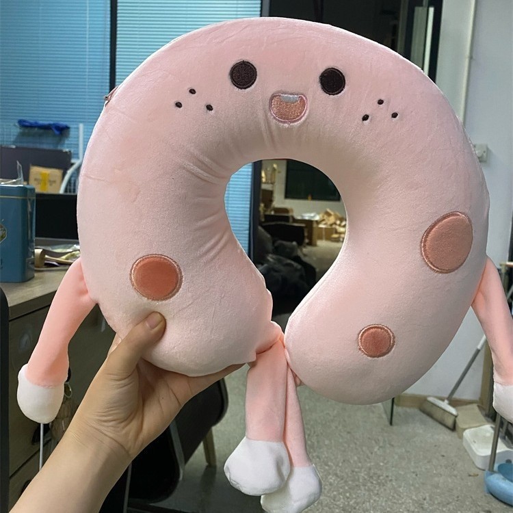 Home Net Red Cute Cheese Travel U-Shaped Pillow Slow Rebound Memory Foam Neck Pillow Travel Neck Pil