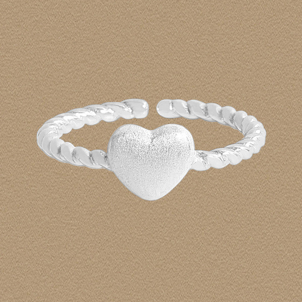 Nh n cô i nam n 1688 Phiên bản Hàn Quốc INS Niche Light Luxury Twisted Frosted Love Ring Sterling Si