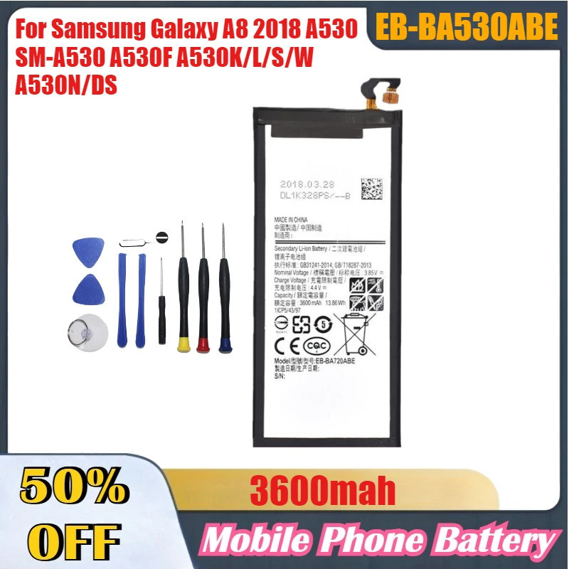 Pin điện thoại di động 3000mAh EB-BA530ABE cho Samsung Galaxy A8 2018 A530 SM-A530 A530F A530K / L /