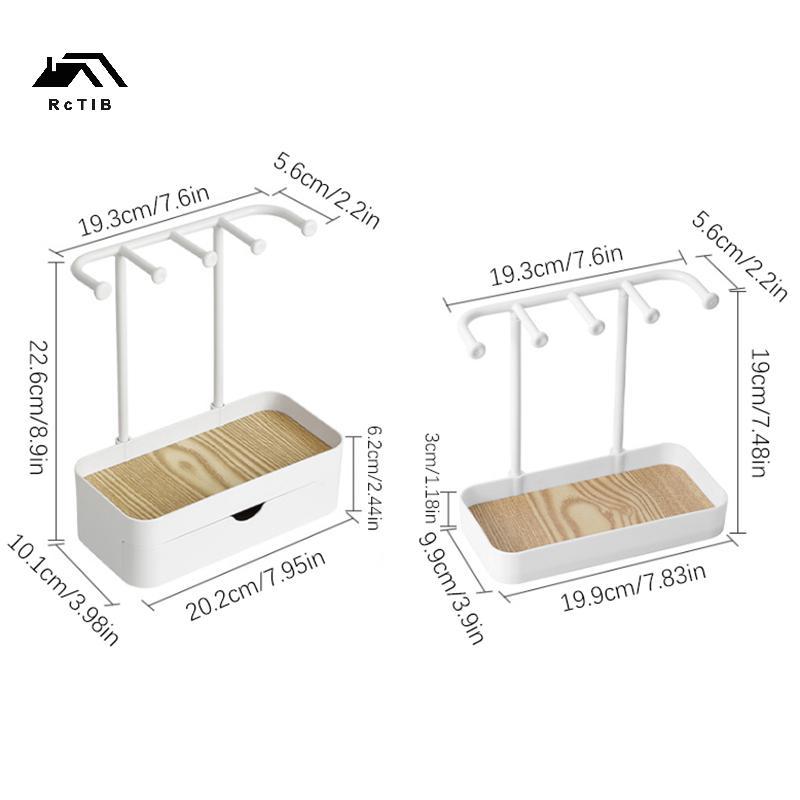 < RcTlB > Hai lớp có ngăn kéo Bông tai hiển thị Ra Nelace Ring Storage Organizer Ra Jewelry Hanger H