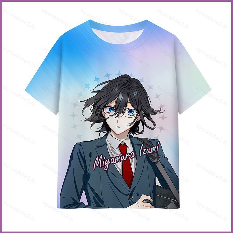 Áo thun anime cosplay Horikita và Miyamura, chất liệu vải full graphic, phù hợp mùa hè