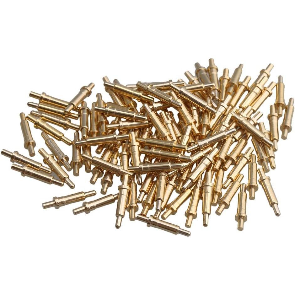 Đầu dò tải lò xo mạ vàng Yibuy 100 chiếc Thimble Pogo Pin 2mm Pin