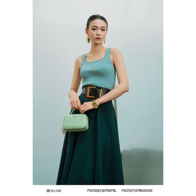Áo len 2 dây ghi xanh thiết kế Elise mã FW2508136TNKFBL