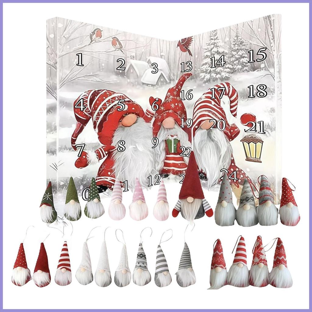 Gnome Lịch Đếm Ngược Gnome Búp Bê Gnome Sưu Tập Lịch Đếm Ngược 24 Ngày Đồ Trang Trí Búp Bê Lùn Cho m
