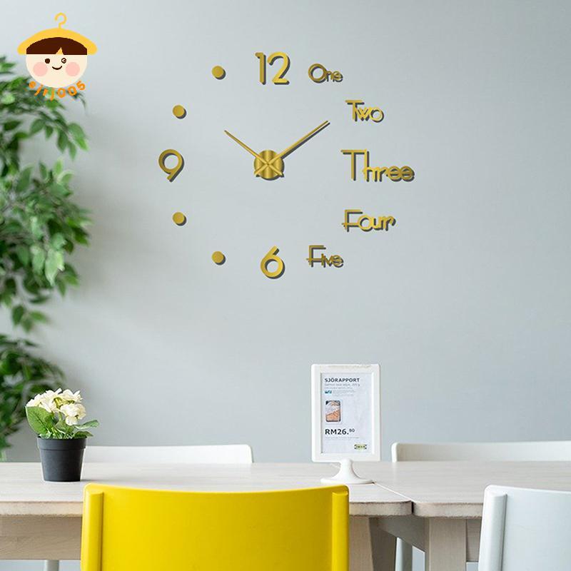 [8C05] 3D Luminous Wall Clo Frameless Acrylic DIY Digital Clo Wall Stiers Tắt tiếng Clo cho phòng kh