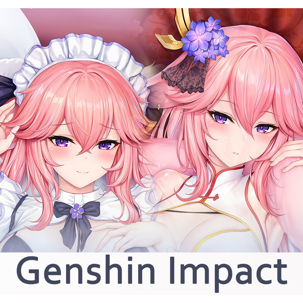 Genshin Impact Yae Miko Dakimakura 2WAY / Da Đào Ấm Áp Gối Anime Gối Bao Quà Tặng